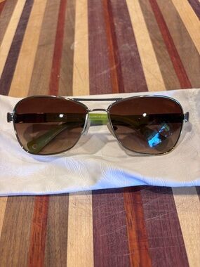 Coach Men's Silver Frame Sunglasses with Brown Lenses